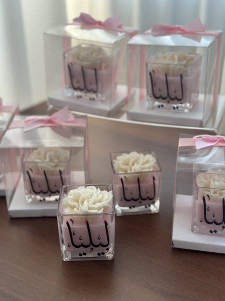 شمعة مولود وردة